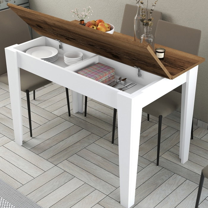 Hanah Home Kiev 511 Mesa de Cocina Nogal y Blanco